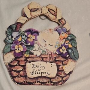 Baby is Sleeping Floral Basket Wall Decor - Fit For Your Prince/ess